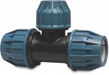 Tyleen T-stuk verloop 90° 25 mm x 16 mm x 25 mm