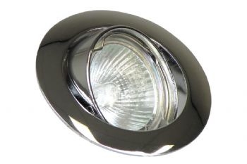 Inbouwspotje tbv 50mm halogeen wentel, Chroom.