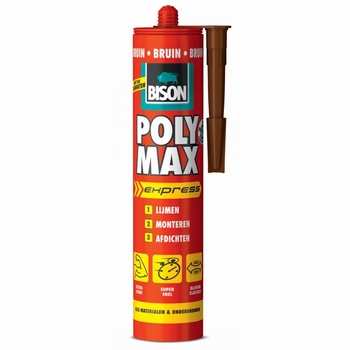 Bison Poly Max Express montagelijm bruin 425 g.