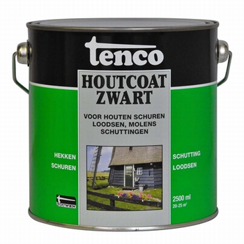 Tenco Houtcoat Zwart, 2,5 Liter.