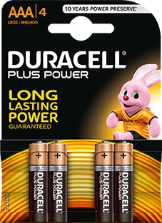 Duracell plus power duralock AAA batterij 4 stuks.