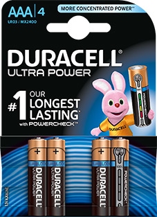 Duracell Ultra Power duralock AAA batterij 4 stuks.