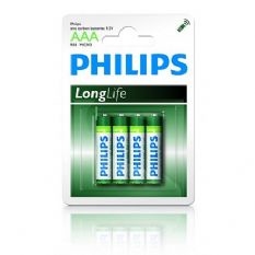 Philips Longlife 1,5V potlood AAA 4 stuks.