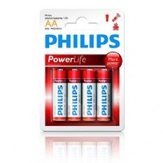Philips Powerlife 1,5V penlite AA 4 stuks.