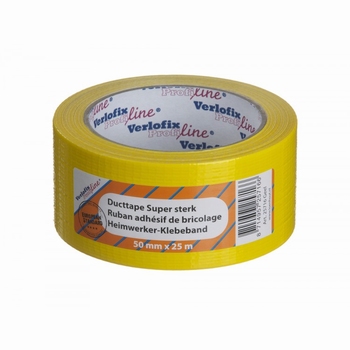 Verlofix Duct tape profi 50 mm x 25 meter geel.