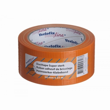 Verlofix Duct tape profi 50 mm x 25 meter oranje.