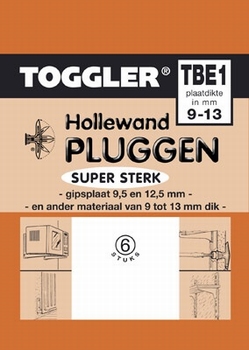 Toggler hollewandplug TBE 1 met kraag 6 stuks.