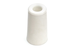 Rubber deurstop, wit, 59 mm hoog.