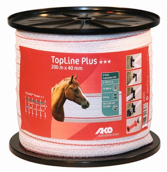 AKO TopLine Plus schriklint wit/rood 4cm-200m.