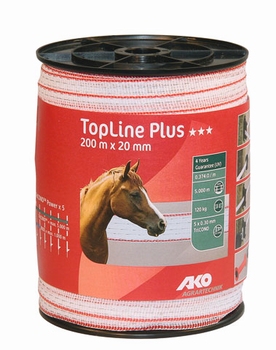 AKO TopLine Plus schriklint wit/rood 2cm-200m.