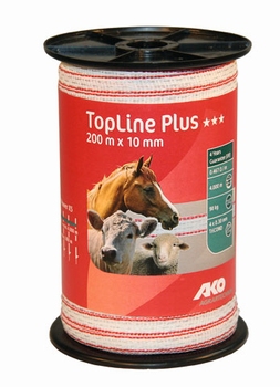 AKO TopLine Plus schriklint wit/rood 1cm-200m.