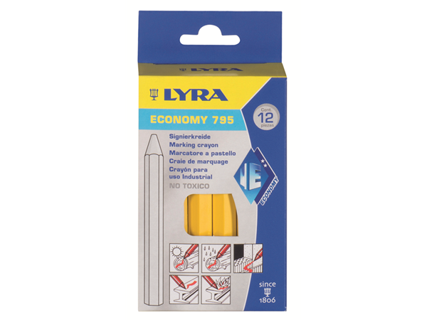 Lyra Merkkrijt Economy 795 geel (12 st.).