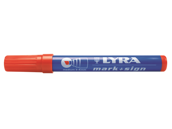 Lyra Merkstift permanent, punt 2-6 mm rood.