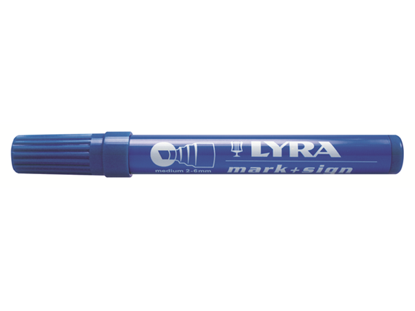 Lyra Merkstift permanent, punt 2-6 mm blauw.