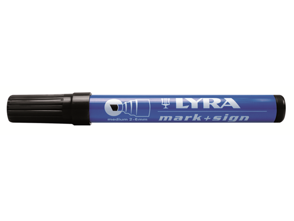 Lyra Merkstift permanent, punt 2-6 mm zwart.