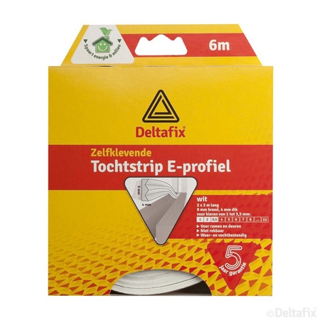 Deltafix, TOCHTSTRIP E-PROFIEL EPDM WIT.
