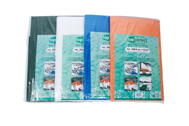 Dekzeil, Kleur: naturel/wit, Afmeting: 10 x 12 meter.