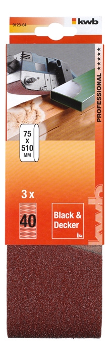 KWB Schuurbanden, 75 X 510 mm, Korrel: 40. (3 stuks)