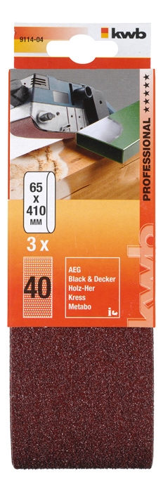 KWB Schuurbanden, 65 X 410 mm, Korrel: 60. (3 stuks)