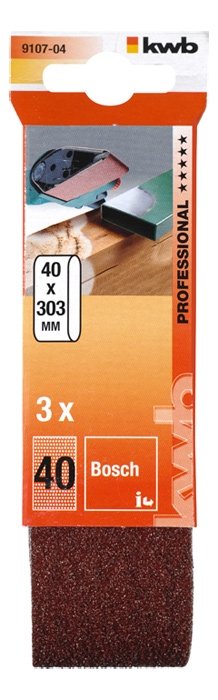 KWB Schuurbanden, 40 X 303 mm, Korrel: 80. (3 stuks)