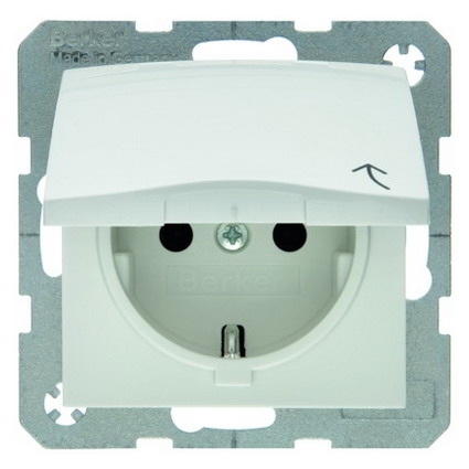 Berker, WCD RA +klep inbouw wit/wit