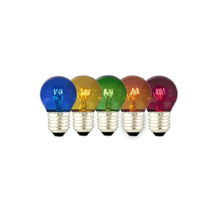 Calex kogellamp assortiment 5 kleuren 15w E27