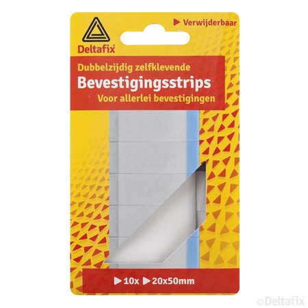 Deltafix, BEV.STRIPS VERWIJDERBAAR, wit.
