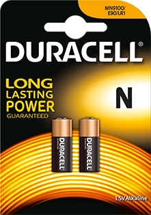 Duracell N batterij 1,5V 2 stuks.