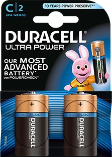 Duracell Ultra Power duralock C batterij 2 stuks.