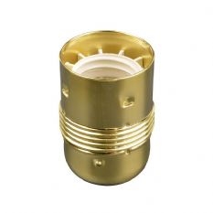 Fitting E27 metaal glad messing.