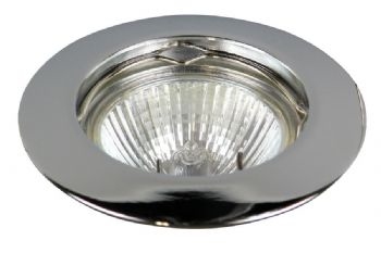 Inbouwspotje tbv 50mm halogeen vast, chroom