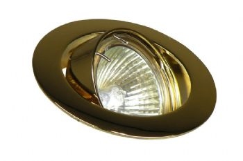 Inbouwspotje tbv 50mm halogeen wentel, Messing.