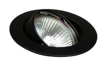Inbouwspotje tbv 50mm halogeen wentel, Zwart.