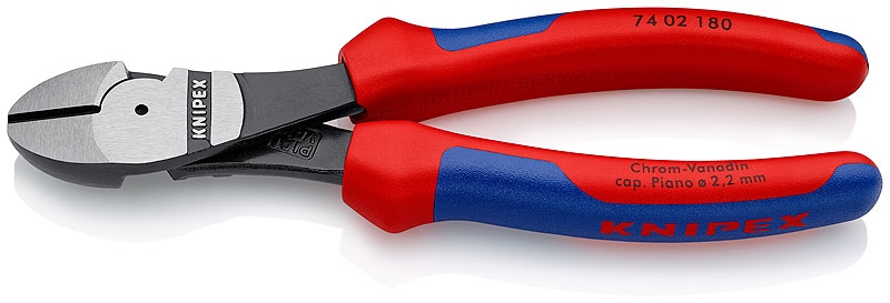 Knipex Kracht-Zijsnijtang gep./comfort 180 mm, (7402180).
