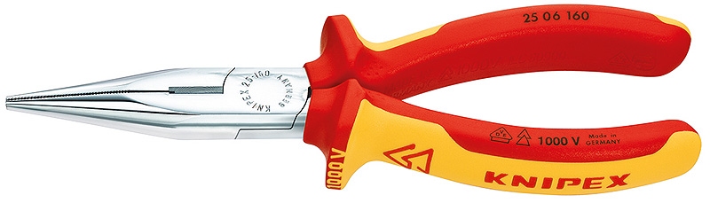 Knipex Radiotang recht + zijsnijder 160 mm VDE, (2506160).