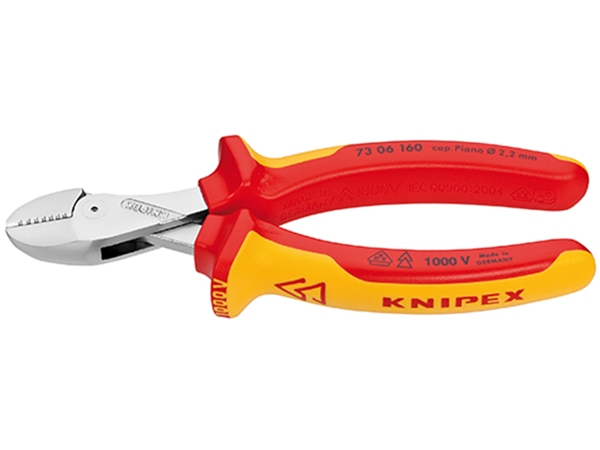 Knipex Zijsnijtang X-Cut verchroomd 160 mm VDE, (7306160).