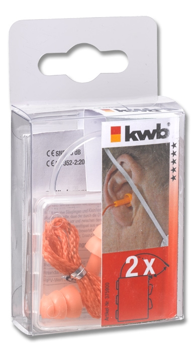 KWB, Oordoppen, dubbele set (2 stuks), met koord
