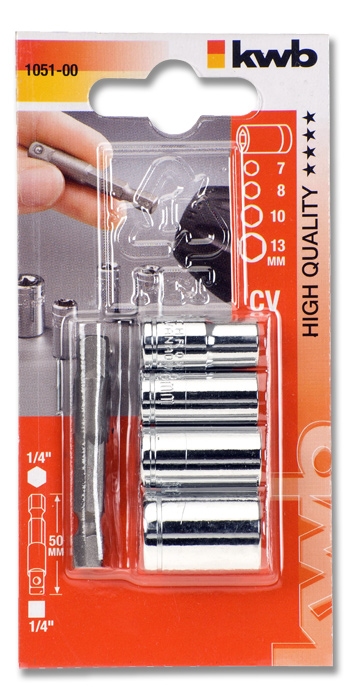 KWB Dopsleutelset met adapter, 5-delig