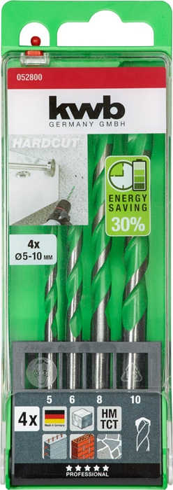KWB HARDCUT granietboor set, 5.0-6.0-8.0-10mm (groen).