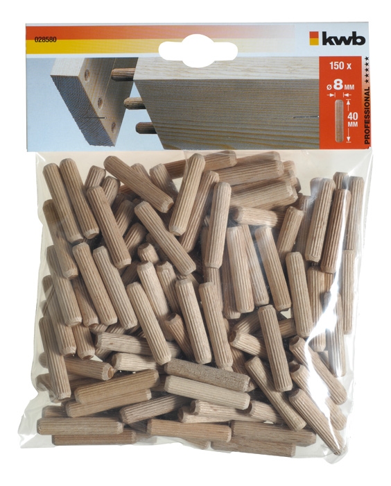 KWB Houten deuvels, grote verpakking, rond 10 mm.