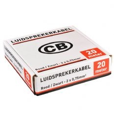 Luidsprekerkabel 2x0,75, Rood / Zwart, 20 meter.