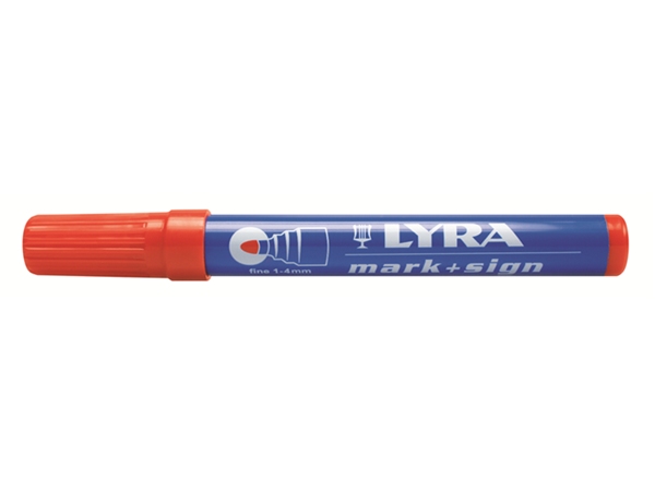 Lyra Merkstift permanent, punt 1-4 mm rood.