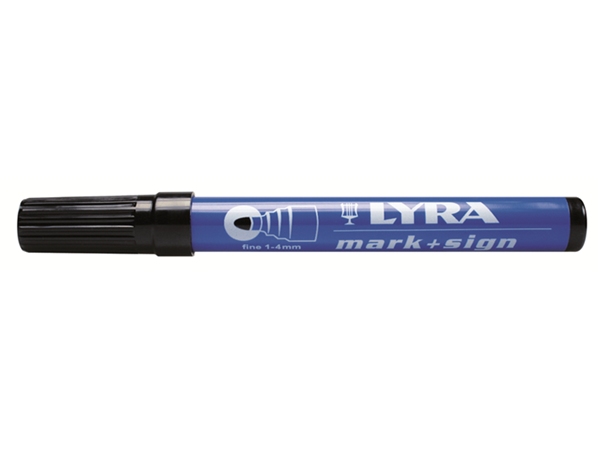 Lyra Merkstift permanent, punt 1-4 mm zwart.