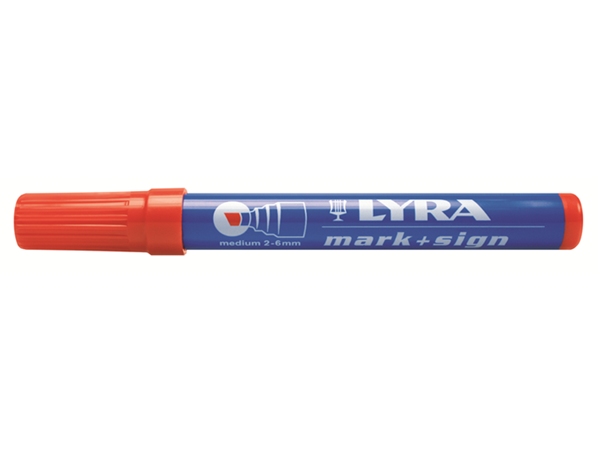 Lyra Merkstift permanent, punt 2-6 mm rood.