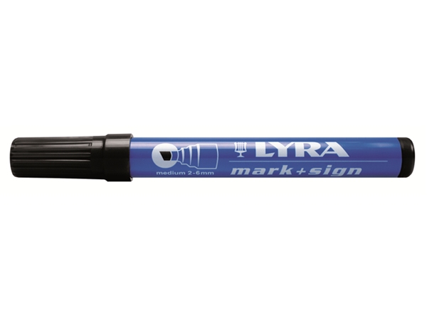 Lyra Merkstift permanent, punt 2-6 mm zwart.