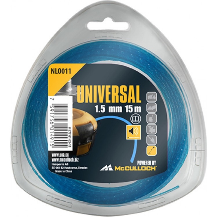 McCulloch Nylon draad (NLO011) 1,5 mm x 15 meter, Low Noise.