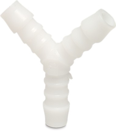 Nylon slangtules, Y-stuk 10 mm.