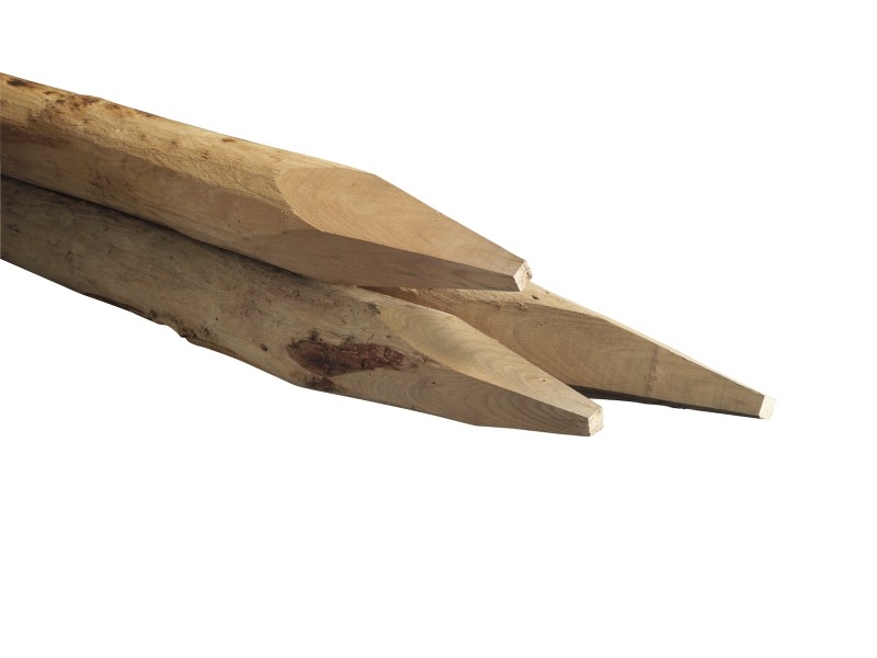 Paal geschild en gepunt, kastanje 300-10/12 cm.