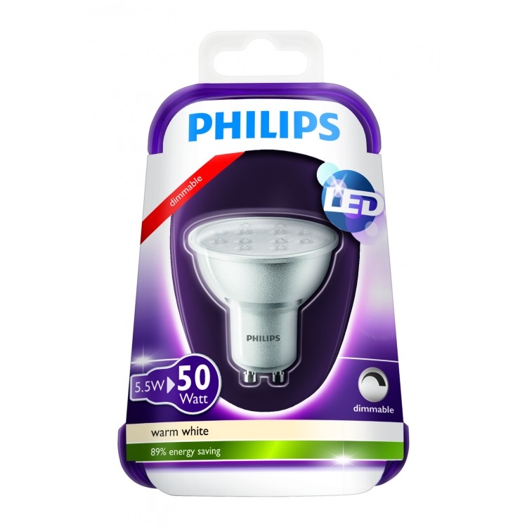 Philips Led GU10 5,5W warm wit dimbaar