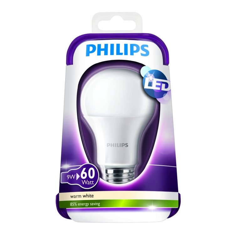 Philips Led kogellamp 9W E27 60W warm wit mat.